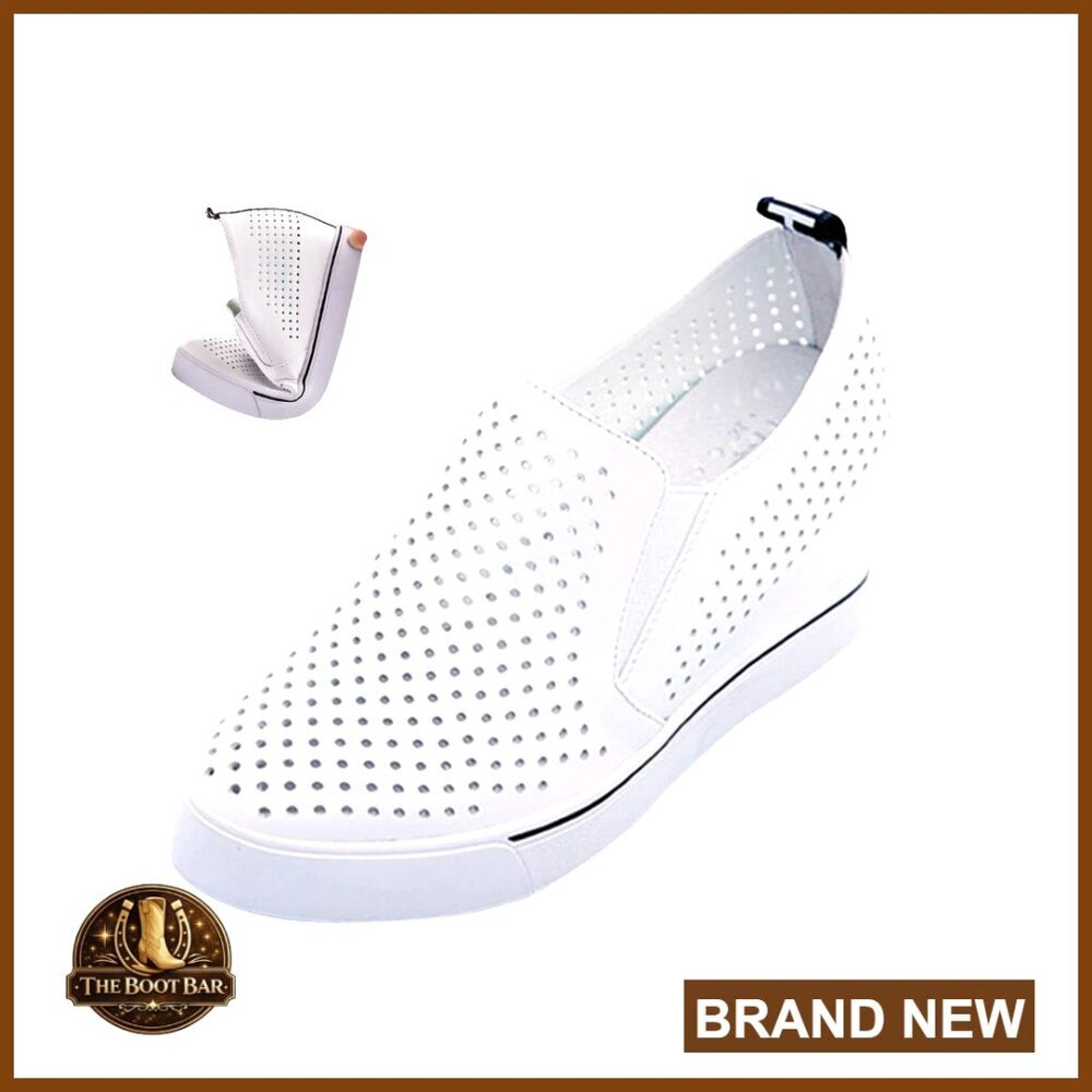 Women's Hidden Wedge Sneaker Booties Slip On Platform Ankle Shoes